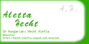 aletta hecht business card